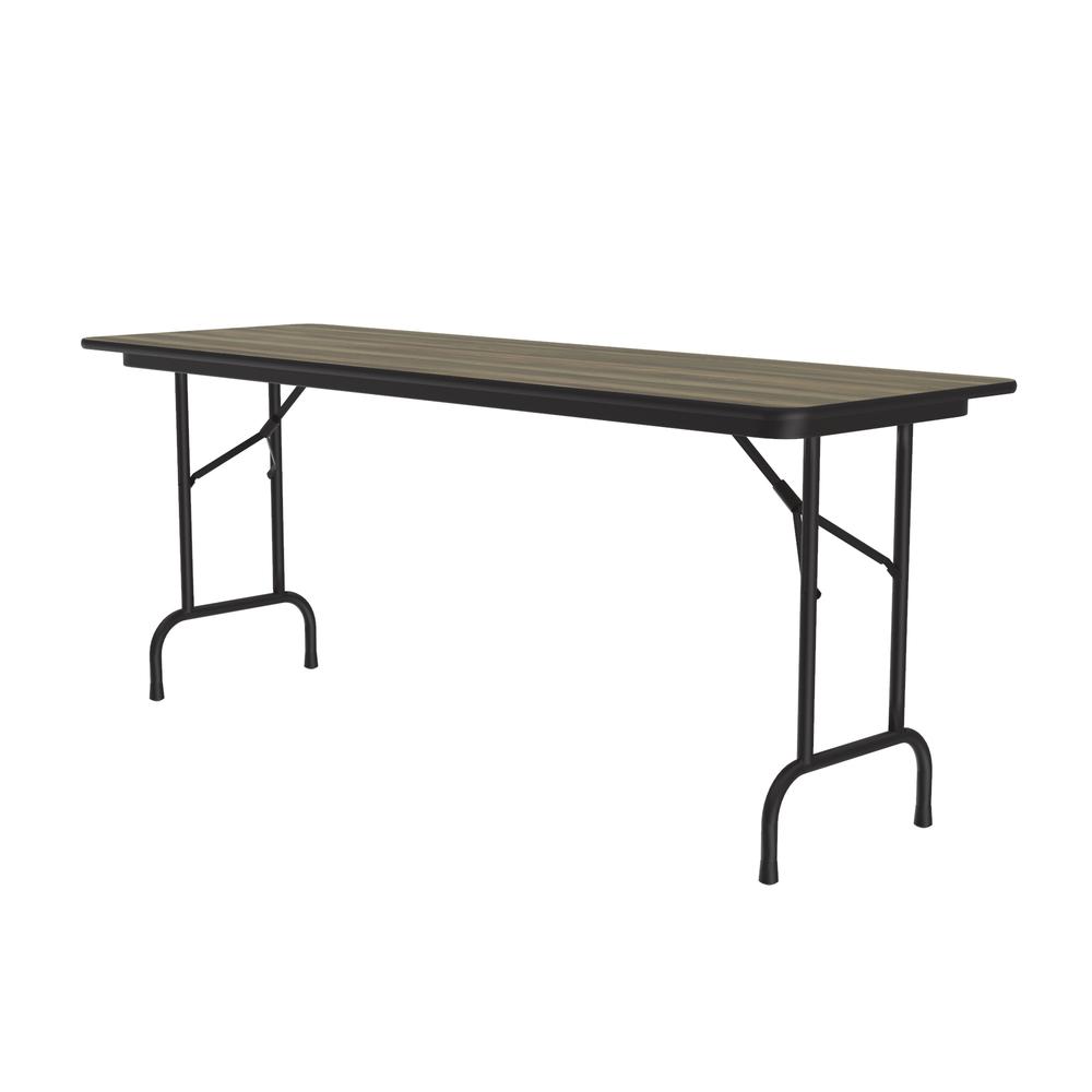 Deluxe High Pressure Top Folding Table 24x96" RECTANGULAR COLONIAL HICKORY, BLACK. Picture 6