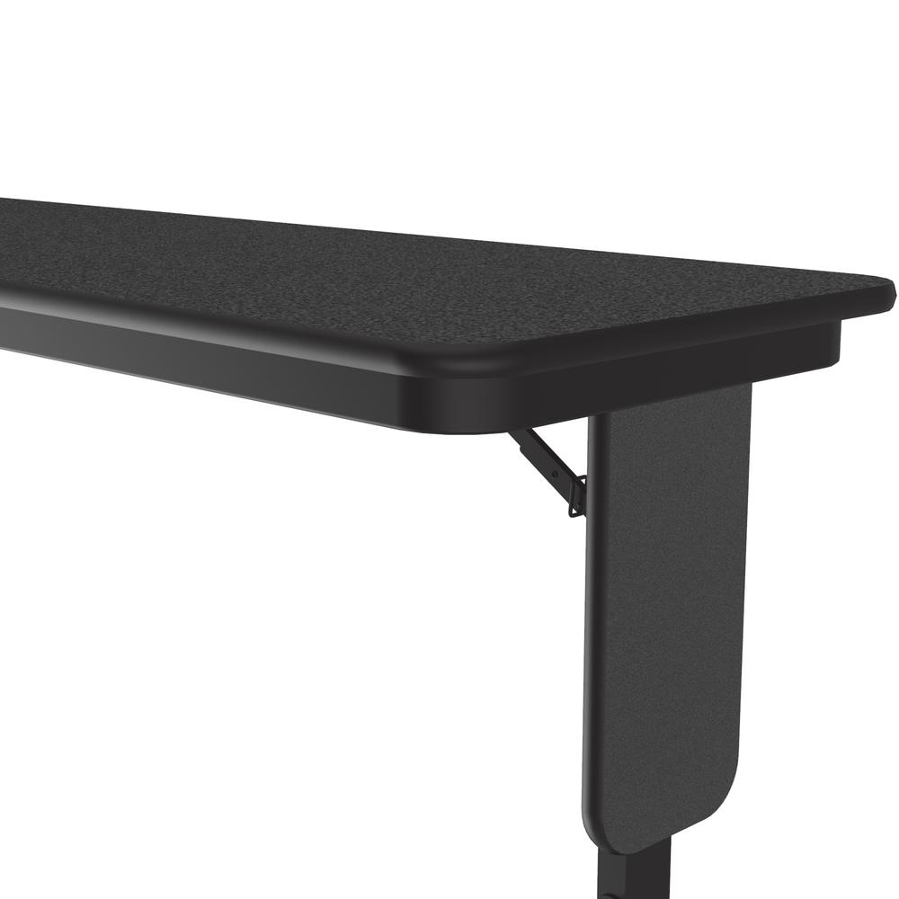 Adjustable Height Deluxe High-Pressure Folding Seminar Table with Panel Leg, 18x60", RECTANGULAR, BLACK GRANITE BLACK. Picture 4