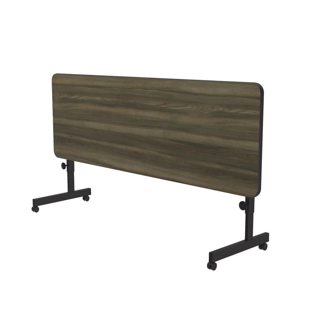 Deluxe High Pressure Top Flip Top Table 24x60", RECTANGULAR COLONIAL HICKORY BLACK. Picture 5
