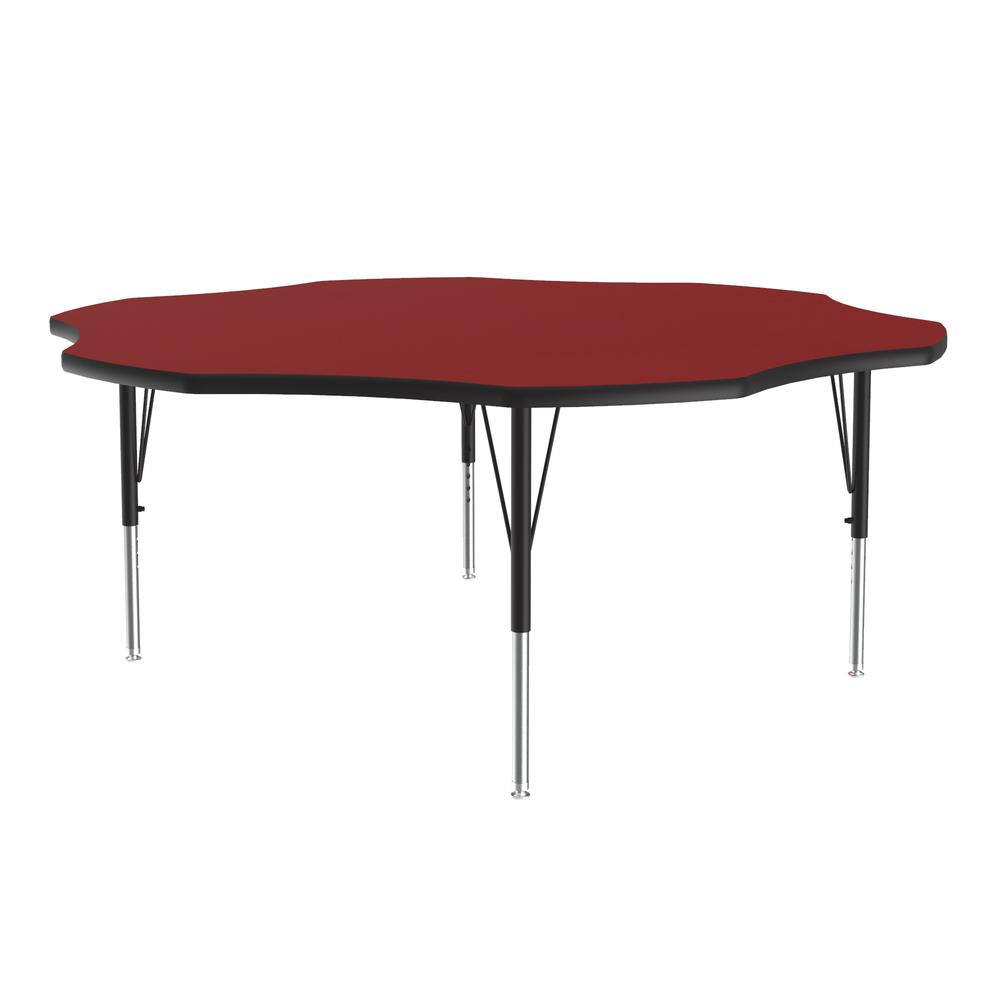 Deluxe High-Pressure Top Activity Tables, 60x60" FLOWER, RED BLACK/CHROME. Picture 1