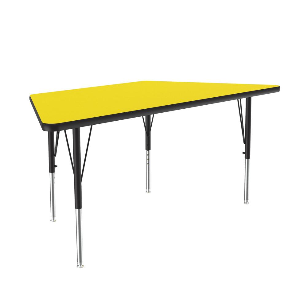 Deluxe High-Pressure Top Activity Tables 30x60" TRAPEZOID, YELLOW , BLACK/CHROME. Picture 8