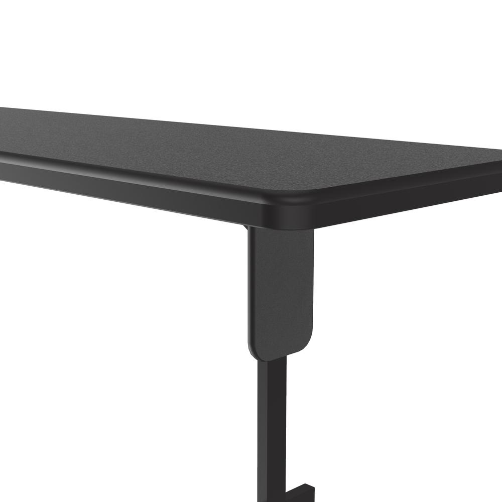 Deluxe High-Pressure Folding Seminar Table with Panel Leg, 24x96" RECTANGULAR, BLACK GRANITE BLACK. Picture 3