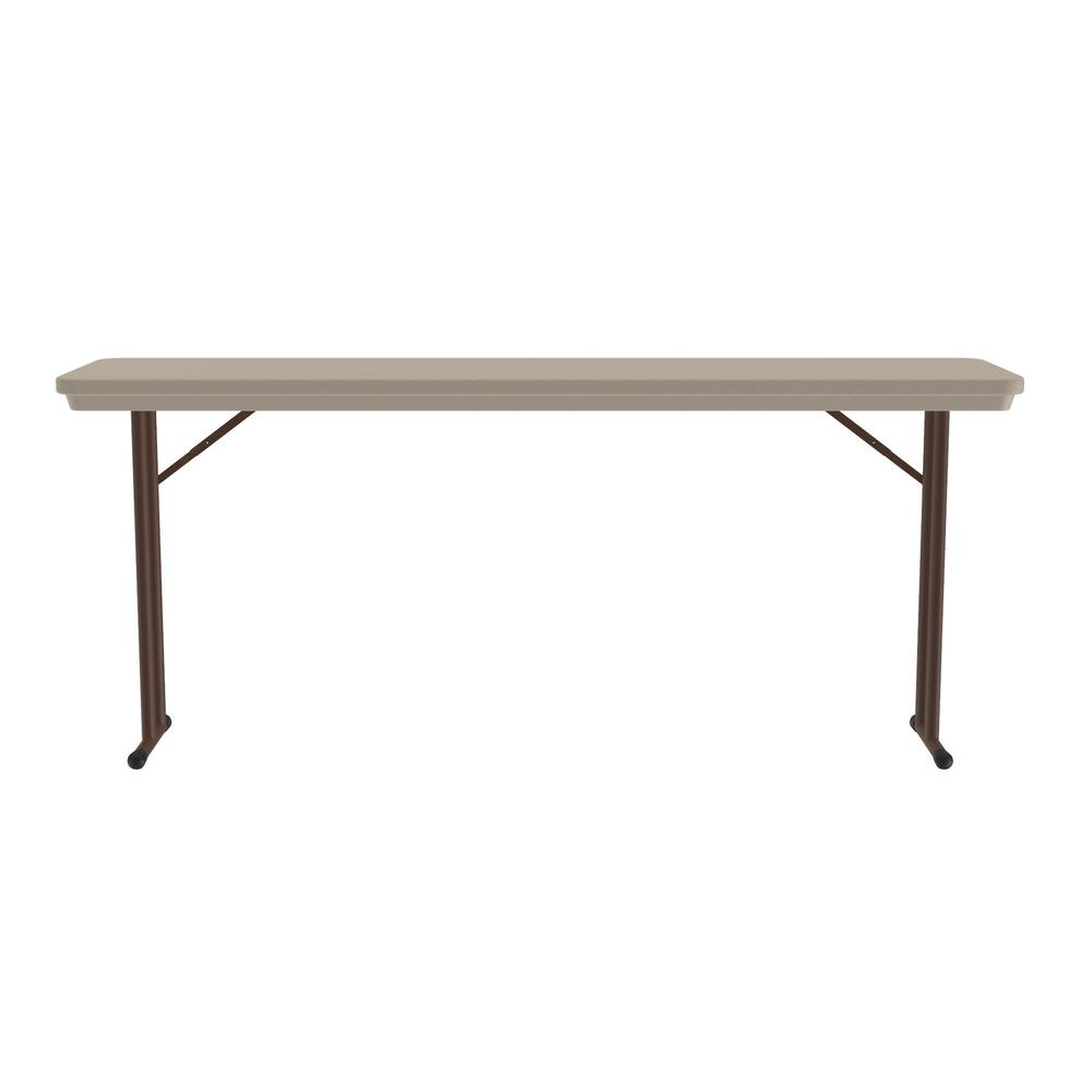 Correctional Facility Tamper-Resistant Commercial Blow-Molded Plastic Folding Tables 18x72" RECTANGULAR, MOCHA GRANITE BROWN. Picture 4