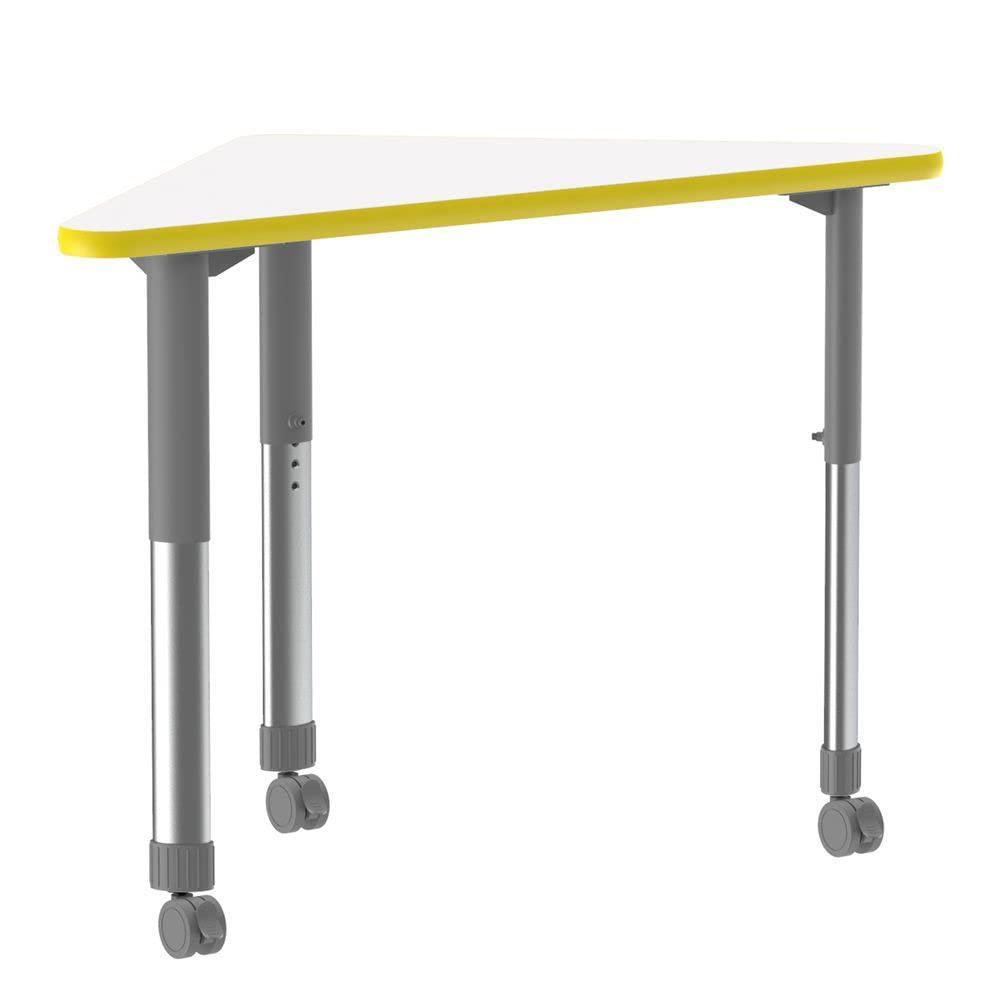 Markerboard-Dry Erase High Pressure Collaborative Desk with Casters, 41x23", WING, FROSTY WHITE GRAY/CHROME. Picture 2