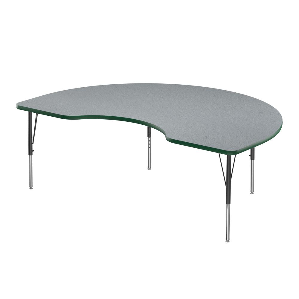 Commercial Laminate Top Activity Tables 48x72", KIDNEY, GRAY GRANITE, BLACK/CHROME. Picture 1