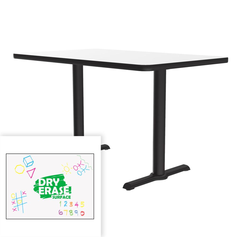 Markerboard-Dry Erase High Pressure Top - Table Height Café and Breakroom Table 30x60" RECTANGULAR FROSTY WHITE, BLACK. Picture 8