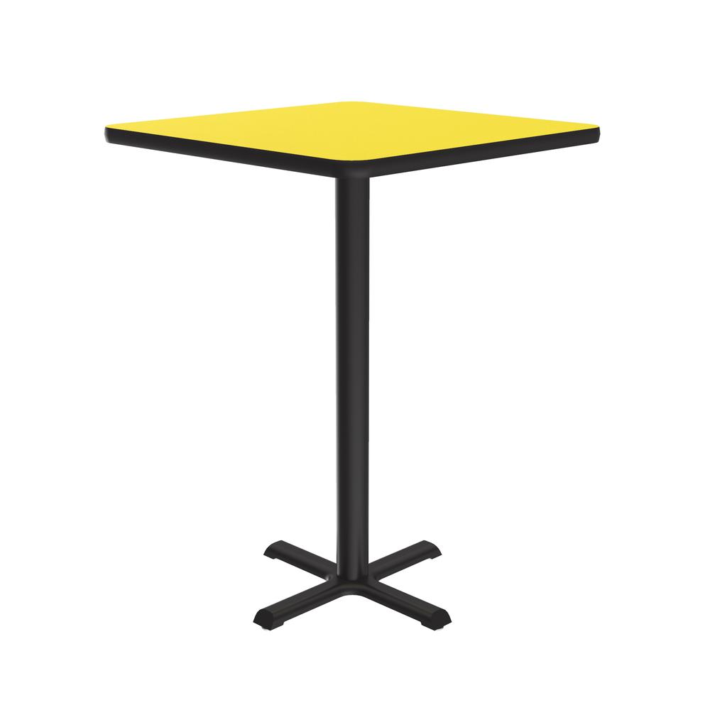 Bar Stool/Standing Height Deluxe High-Pressure Café and Breakroom Table, 30x30" SQUARE YELLOW BLACK. Picture 1