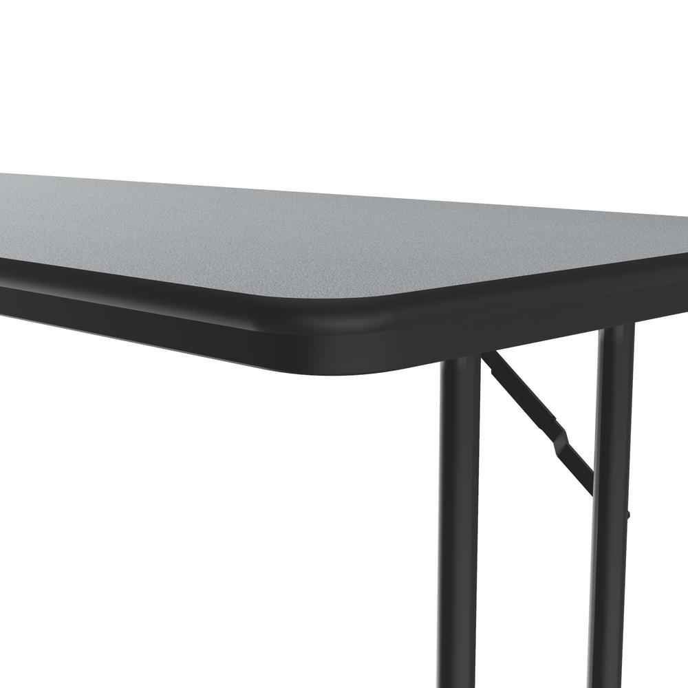 Deluxe High-Pressure Folding Seminar Table with Off-Set Leg 24x60", RECTANGULAR, GRAY GRANITE, BLACK. Picture 8