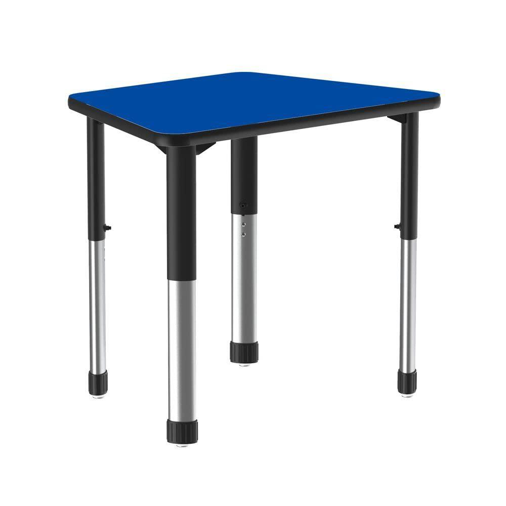 Deluxe High Pressure Collaborative Desk 33x23", TRAPEZOID, BLUE, BLACK/CHROME. Picture 5