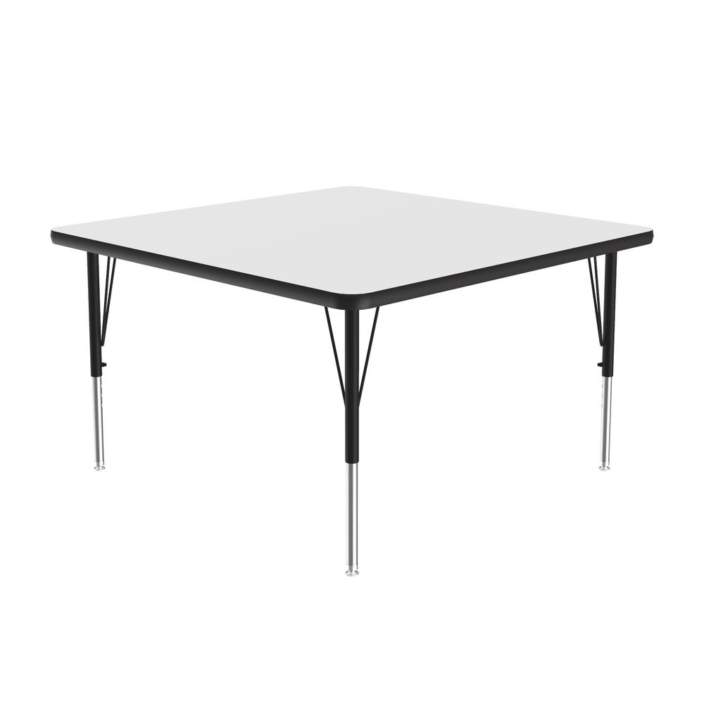 Deluxe High-Pressure Top Activity Tables, 42x42" SQUARE WHITE BLACK/CHROME. Picture 4