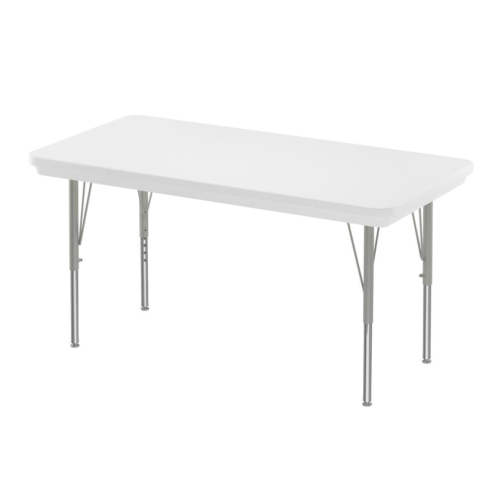 Commercial Blow-Molded Plastic Top Activity Tables 24x48", RECTANGULAR, GRAY GRANITE, SILVER MIST. Picture 1