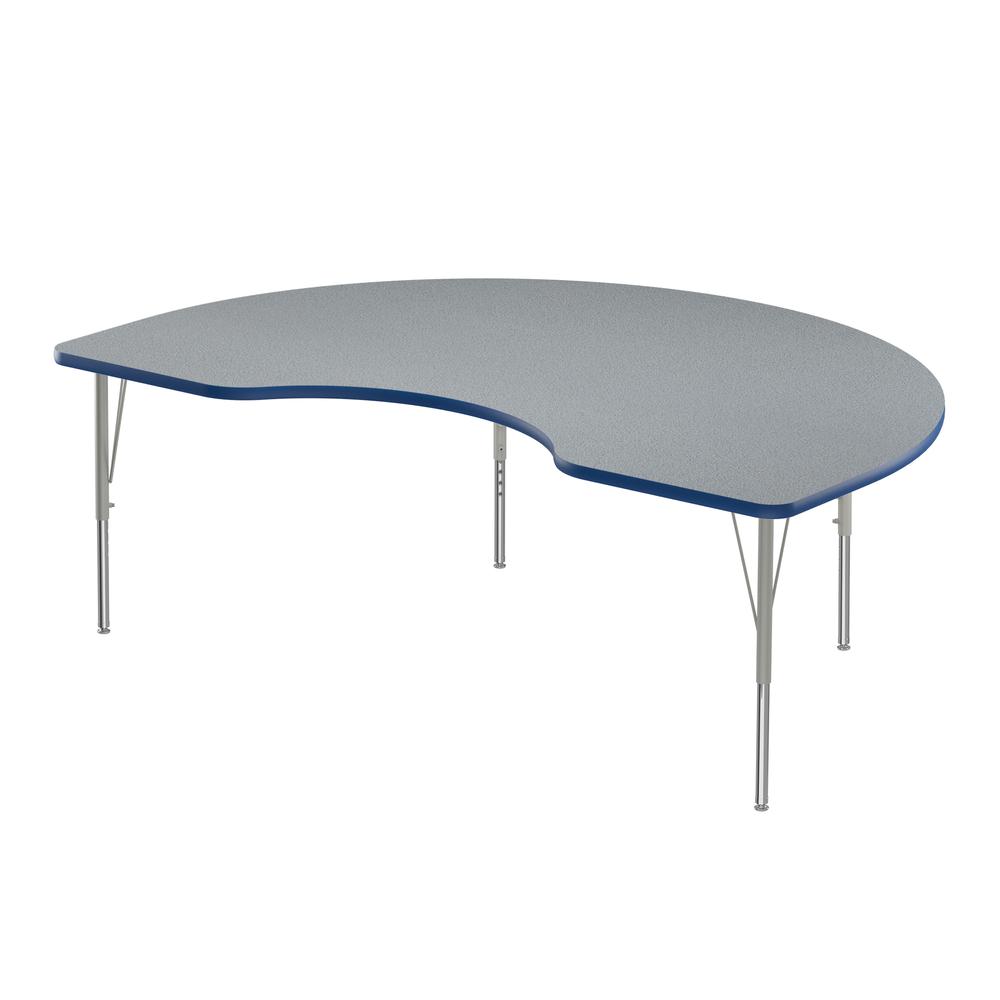 Commercial Laminate Top Activity Tables, 48x72" KIDNEY, GRAY GRANITE SILVER MIST. Picture 1