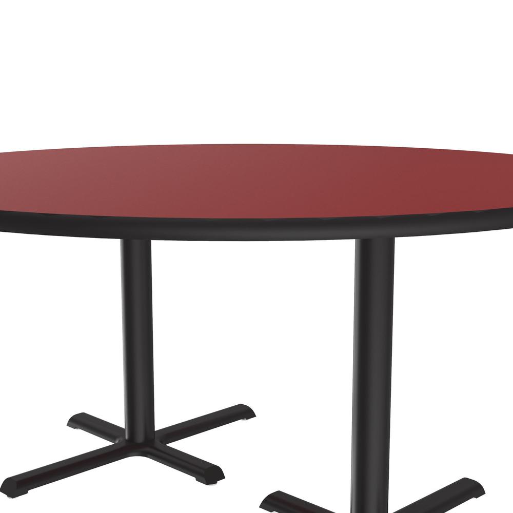 Table Height Deluxe High-Pressure Café and Breakroom Table 60x60", ROUND RED BLACK. Picture 4