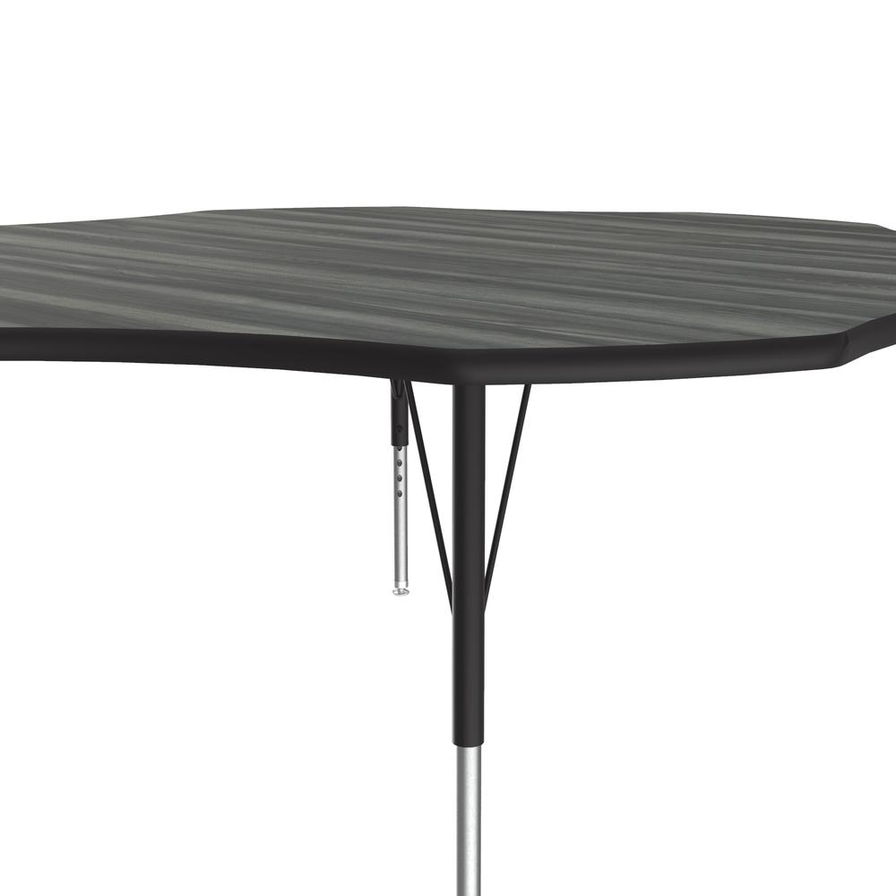 Deluxe High-Pressure Top Activity Tables, 60x60", FLOWER, NEW ENGLAND DRIFTWOOD, BLACK/CHROME. Picture 2