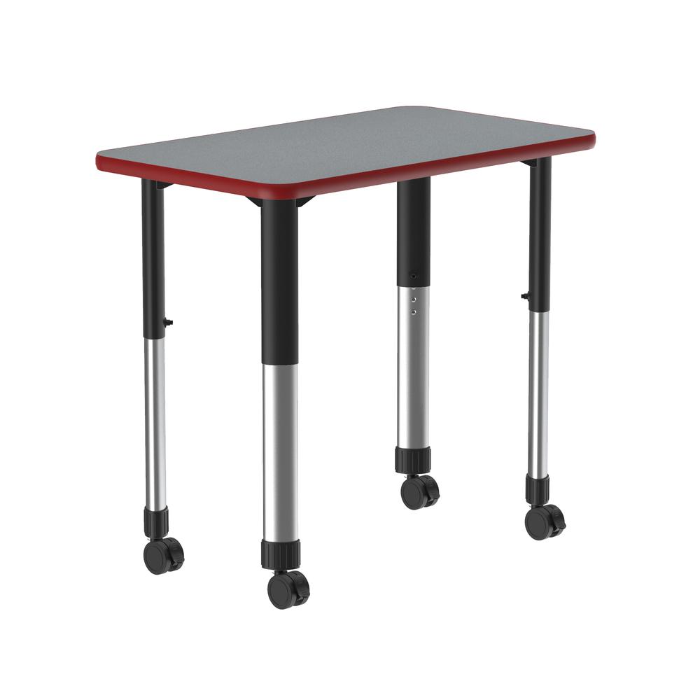 Commercial Lamiante Top Collaborative Desk with Casters 34x20", RECTANGULAR GRAY GRANITE BLACK/CHROME. Picture 1