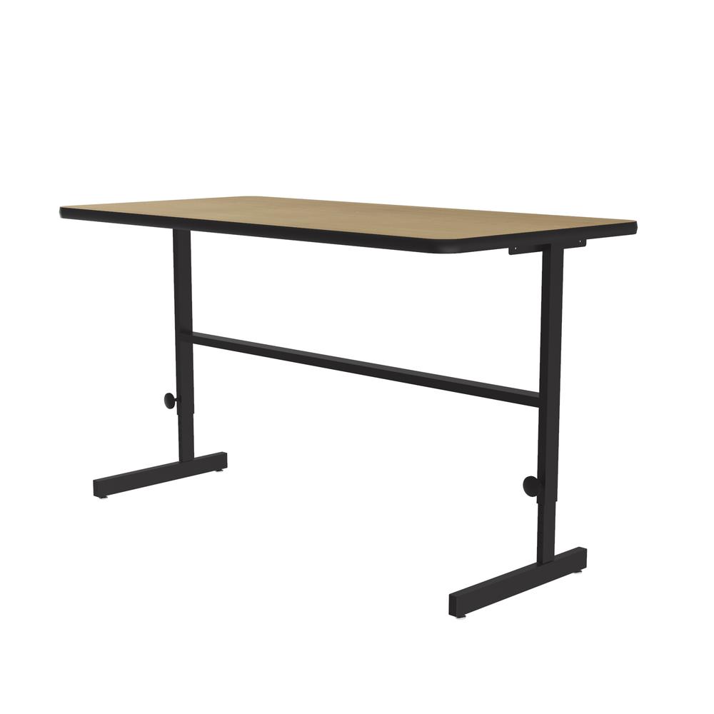 Deluxe High-Pressure Laminate Top Adjustable Standing  Height Work Station, 30x60" RECTANGULAR FUSION MAPLE, BLACK. Picture 1
