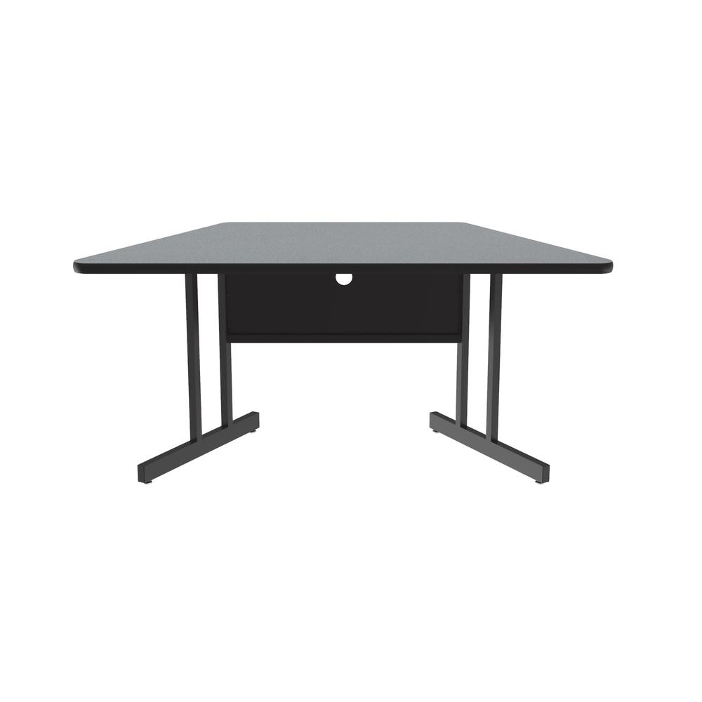 Keyboard Height Deluxe High-Pressure Top, Trapezoid, Computer/Student Desks 30x60" TRAPEZOID, GRAY GRANITE BLACK. Picture 5