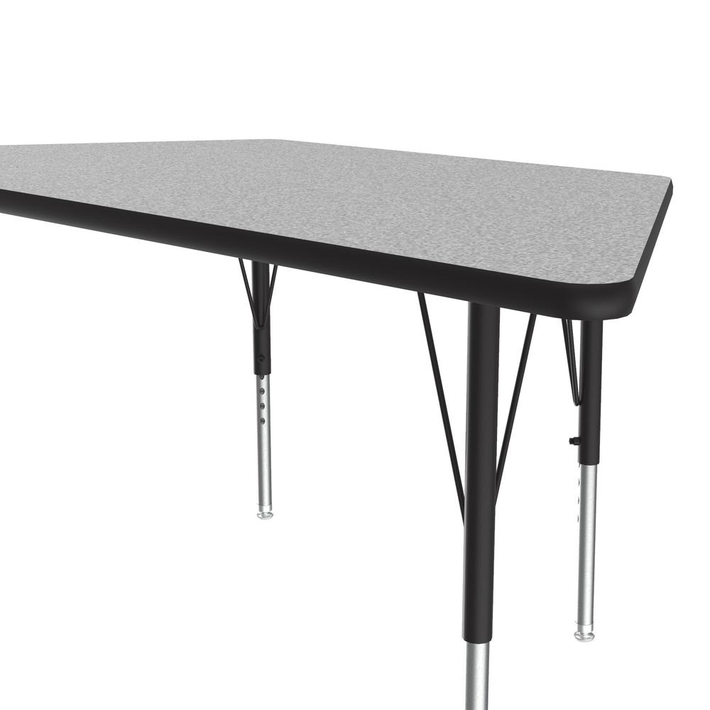 Commercial Laminate Top Activity Tables, 30x60" TRAPEZOID, GRAY GRANITE BLACK/CHROME. Picture 2