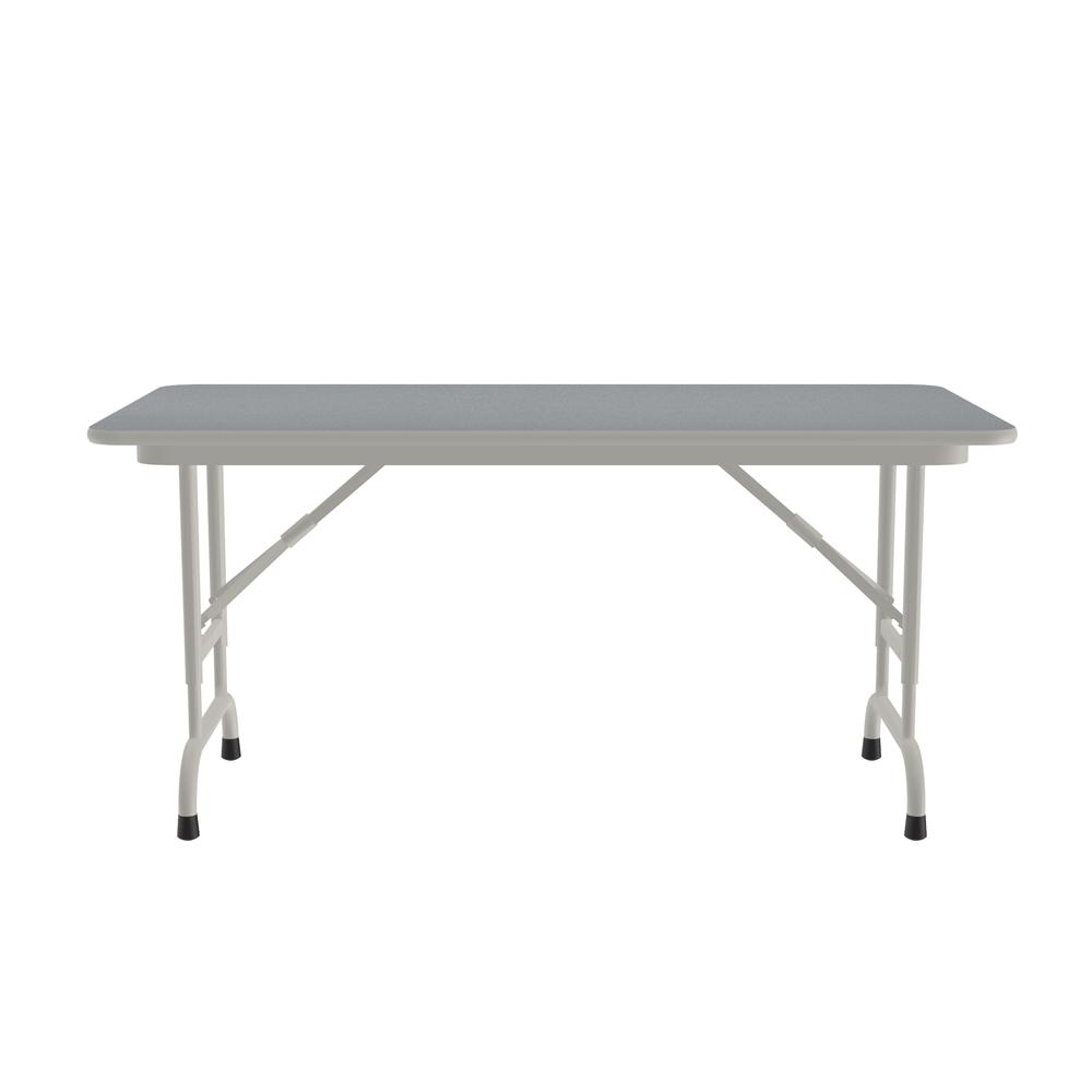 Adjustable Height Thermal Fused Laminate Top Folding Table 24x48", RECTANGULAR GRAY GRANITE, GRAY. Picture 1