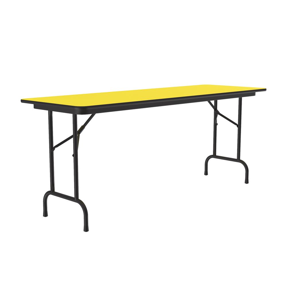 Deluxe High Pressure Top Folding Table, 24x72", RECTANGULAR, YELLOW BLACK. Picture 5
