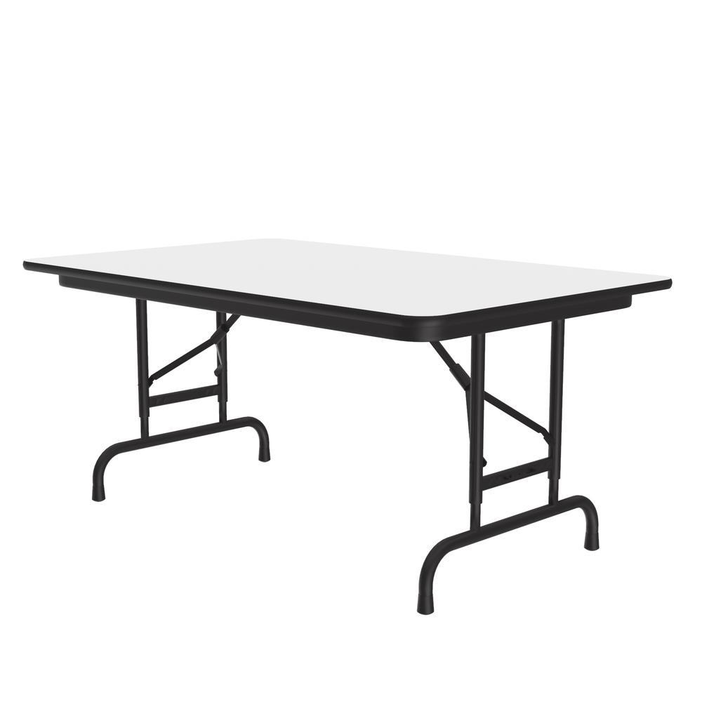 Adjustable Height High Pressure Top Folding Table, 30x48", RECTANGULAR, WHITE, BLACK. Picture 5