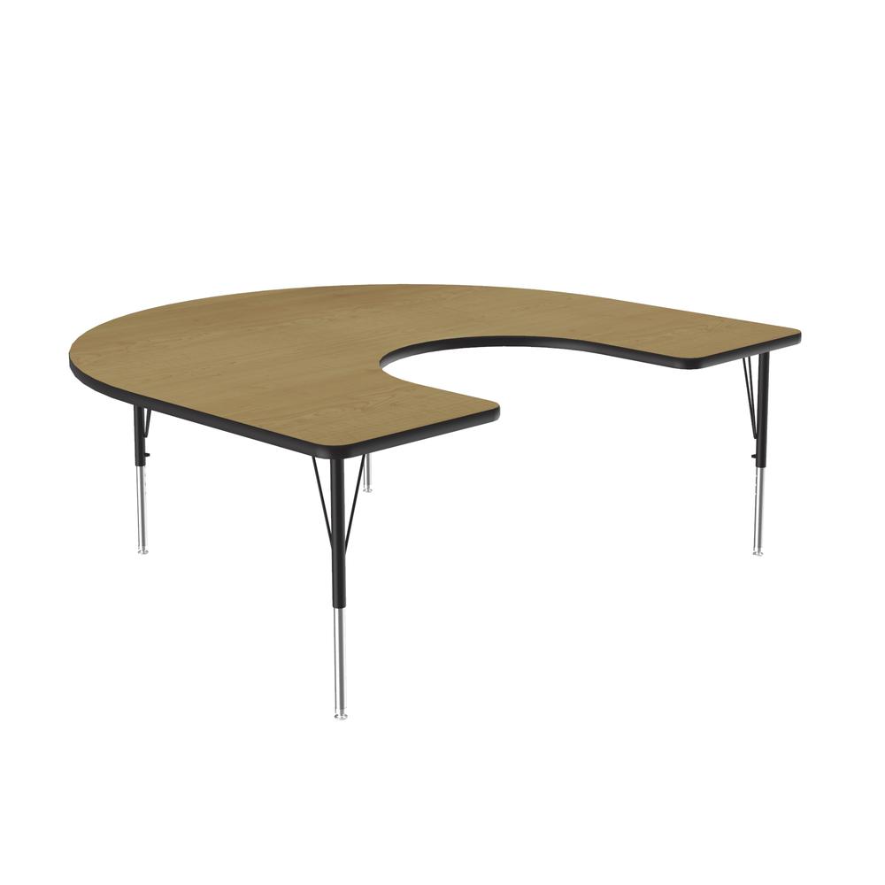Deluxe High-Pressure Top Activity Tables 60x66" HORSESHOE, FUSION MAPLE BLACK/CHROME. Picture 1