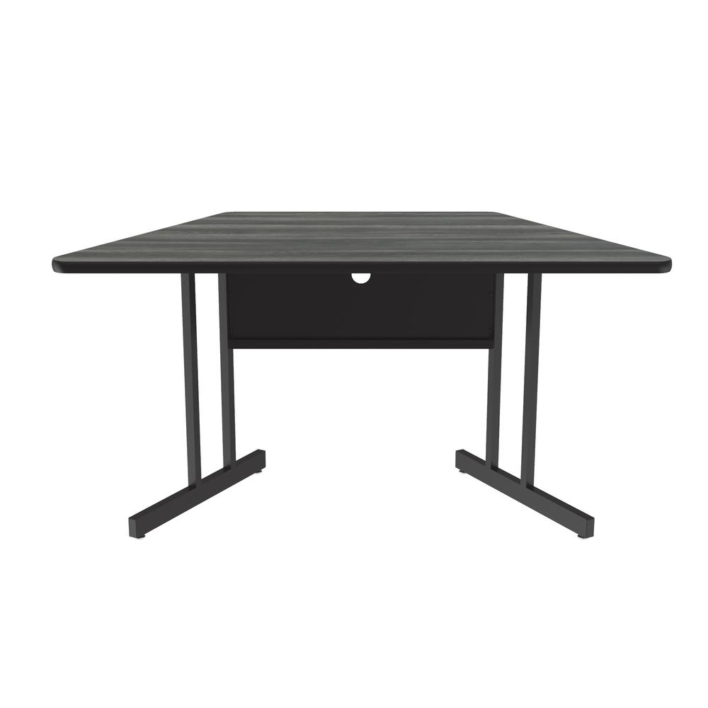 Desk Height Deluxe HIgh-Pressure Top, Trapezoid, Computer/Student Desks, 30x60", TRAPEZOID, NEW ENGLAND DRIFTWOOD BLACK. Picture 1