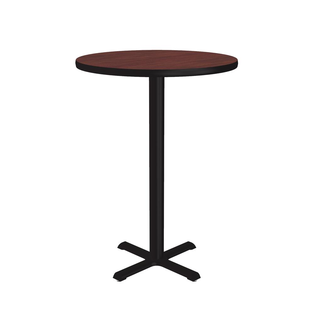 Bar Stool/Standing Height Deluxe High-Pressure Café and Breakroom Table, 30x30", ROUND, MAHOGANY, BLACK. Picture 8