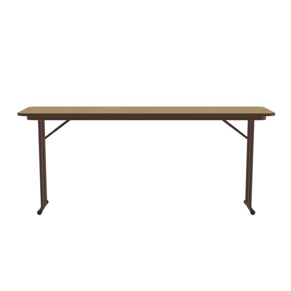Deluxe High-Pressure Folding Seminar Table with Off-Set Leg, 18x96" RECTANGULAR FUSION MAPLE BROWN. Picture 2