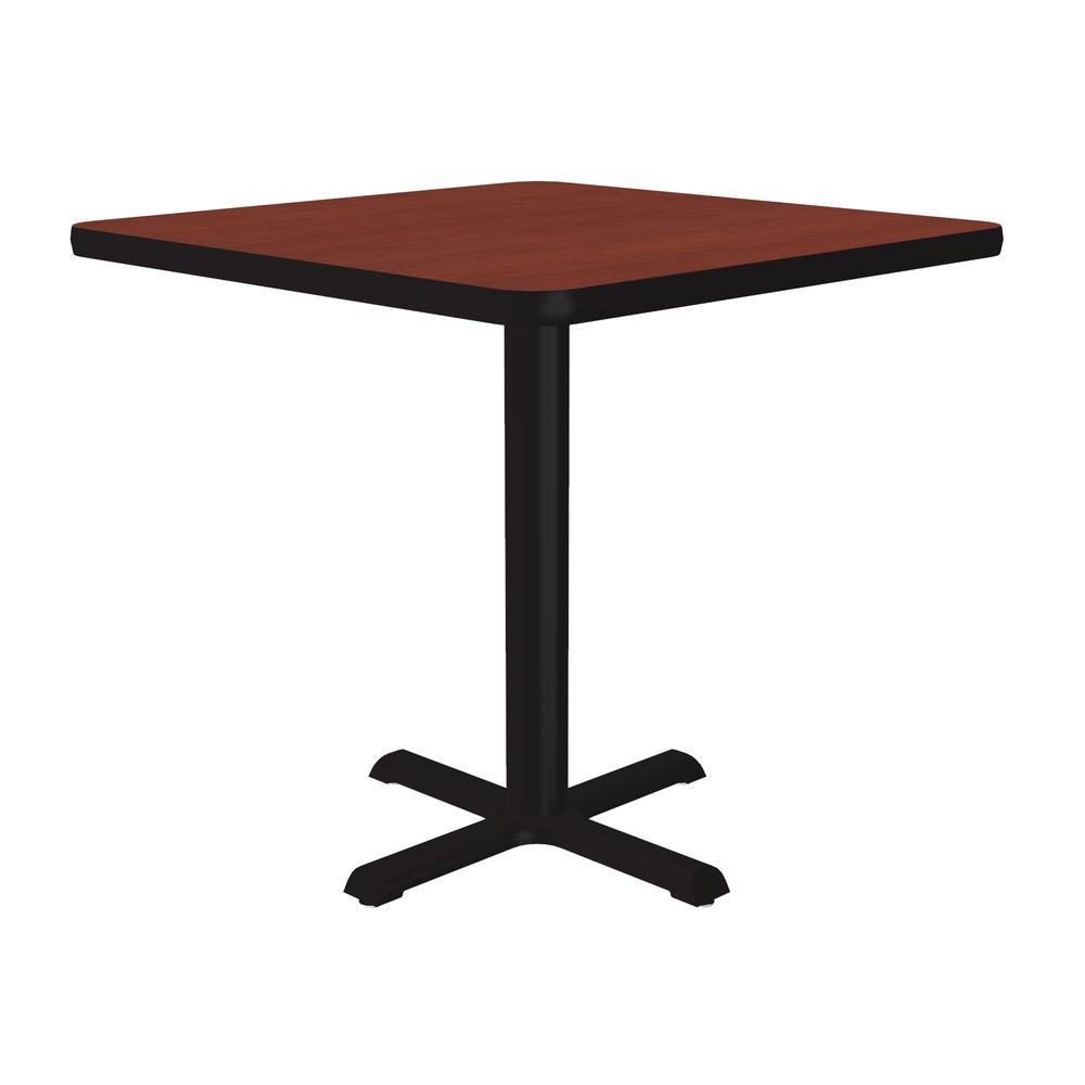 Table Height Deluxe High-Pressure Café and Breakroom Table, 24x24", SQUARE, CHERRY, BLACK. Picture 3