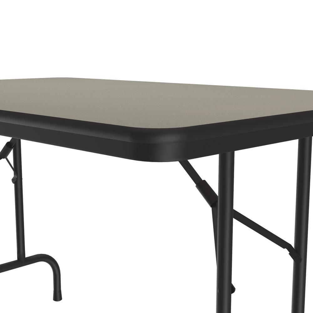 Deluxe High Pressure Top Folding Table, 30x48", RECTANGULAR, SAVANNAH SAND BLACK. Picture 3