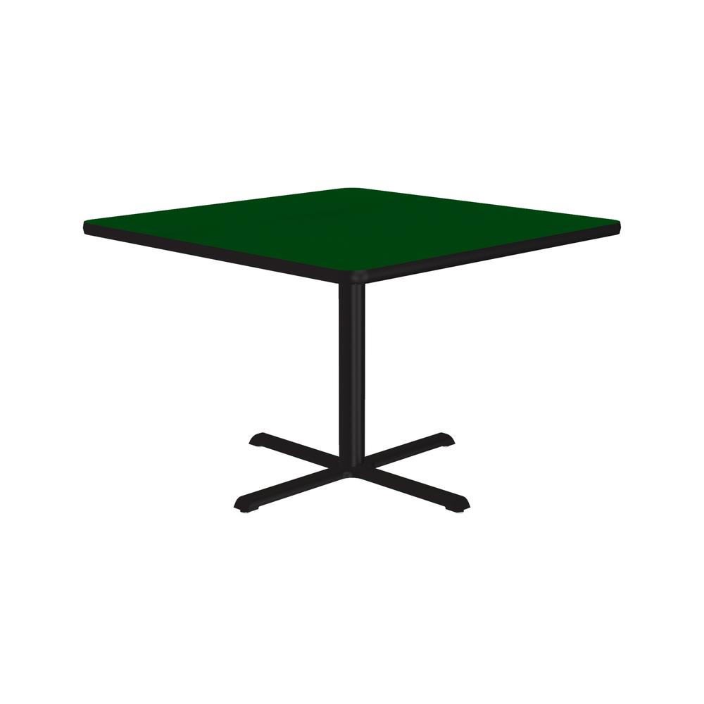 Table Height Deluxe High-Pressure Café and Breakroom Table 42x42" SQUARE, GREEN, BLACK. Picture 3