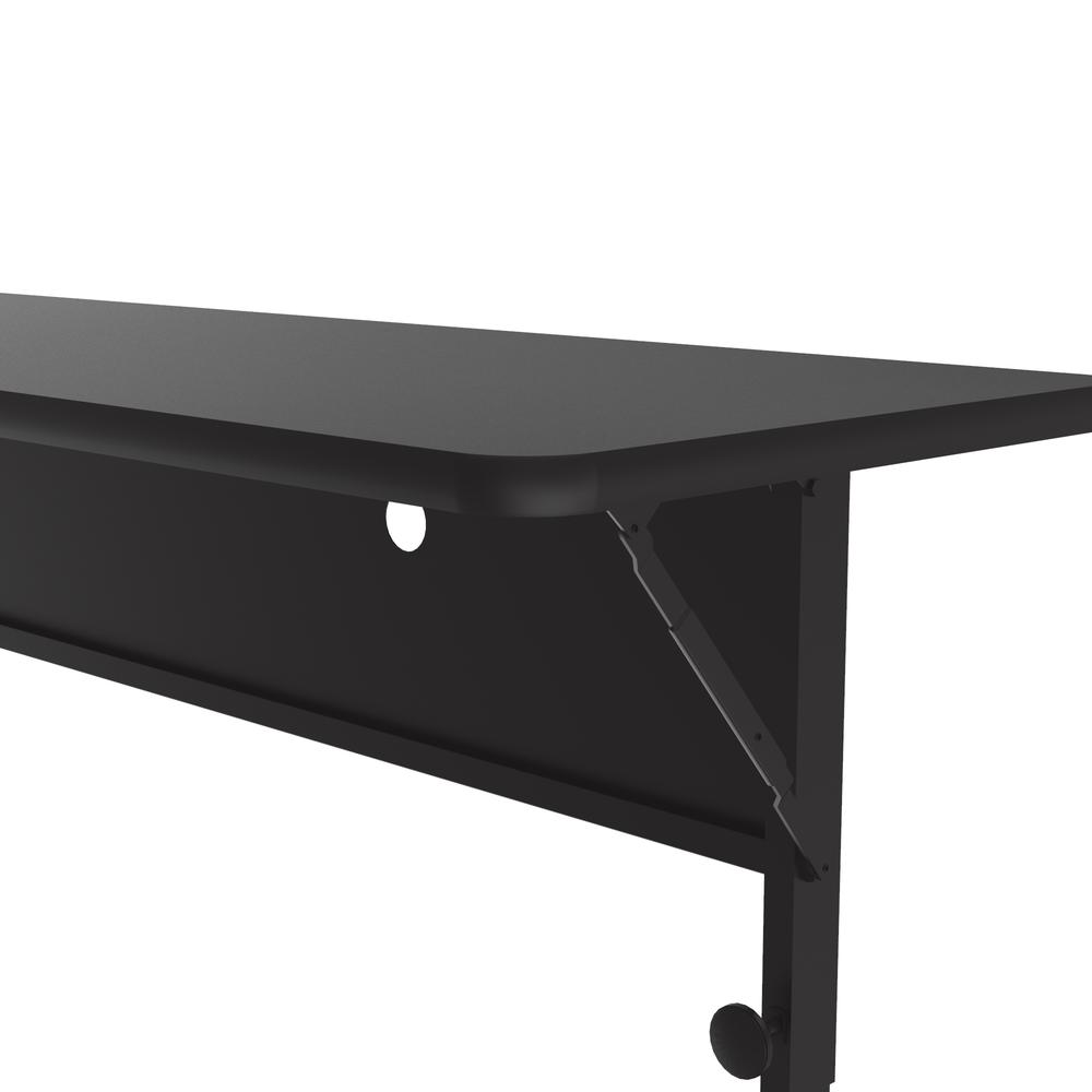 Thremal Fused Laminate Top Flip Top Table, 24x72" RECTANGULAR BLACK GRANITE, BLACK. Picture 9