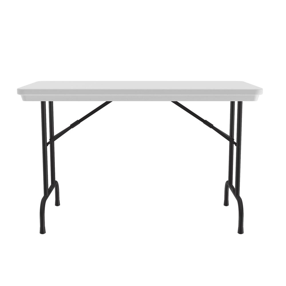 Correctional Facility Tamper-Resistant Commercial Blow-Molded Plastic Folding Tables, 24x48" RECTANGULAR, GRAY GRANITE BLACK. Picture 8