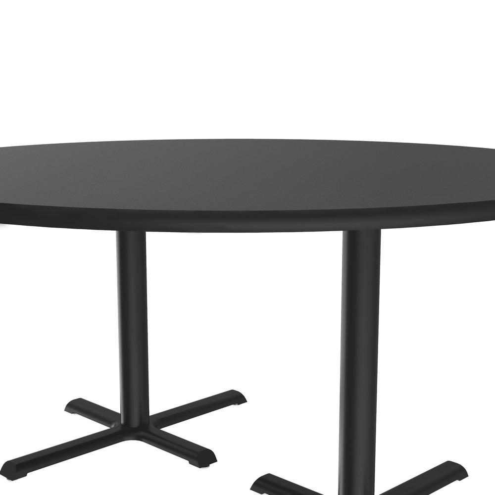Table Height Commercial Laminate Café and Breakroom Table 60x60" ROUND, BLACK GRANITE, BLACK. Picture 2