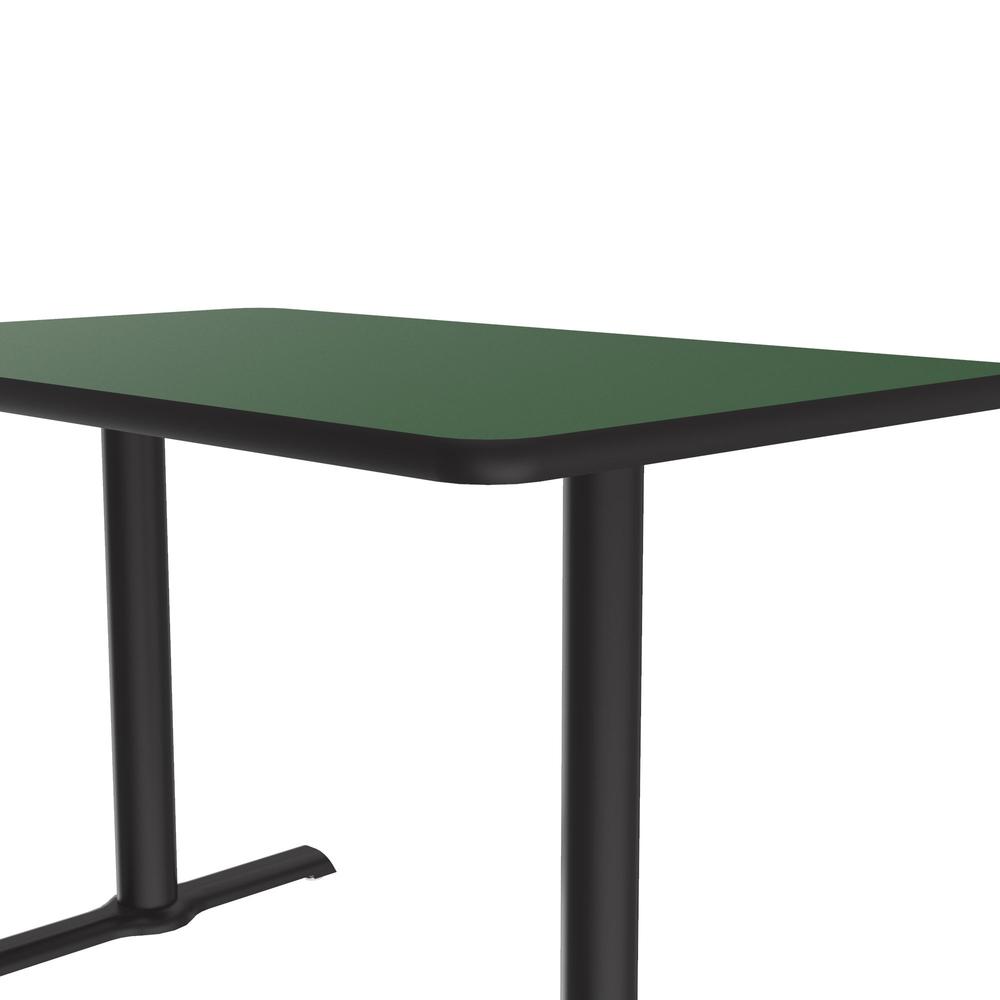 Table Height Deluxe High-Pressure Café and Breakroom Table, 30x48", RECTANGULAR GREEN BLACK. Picture 2