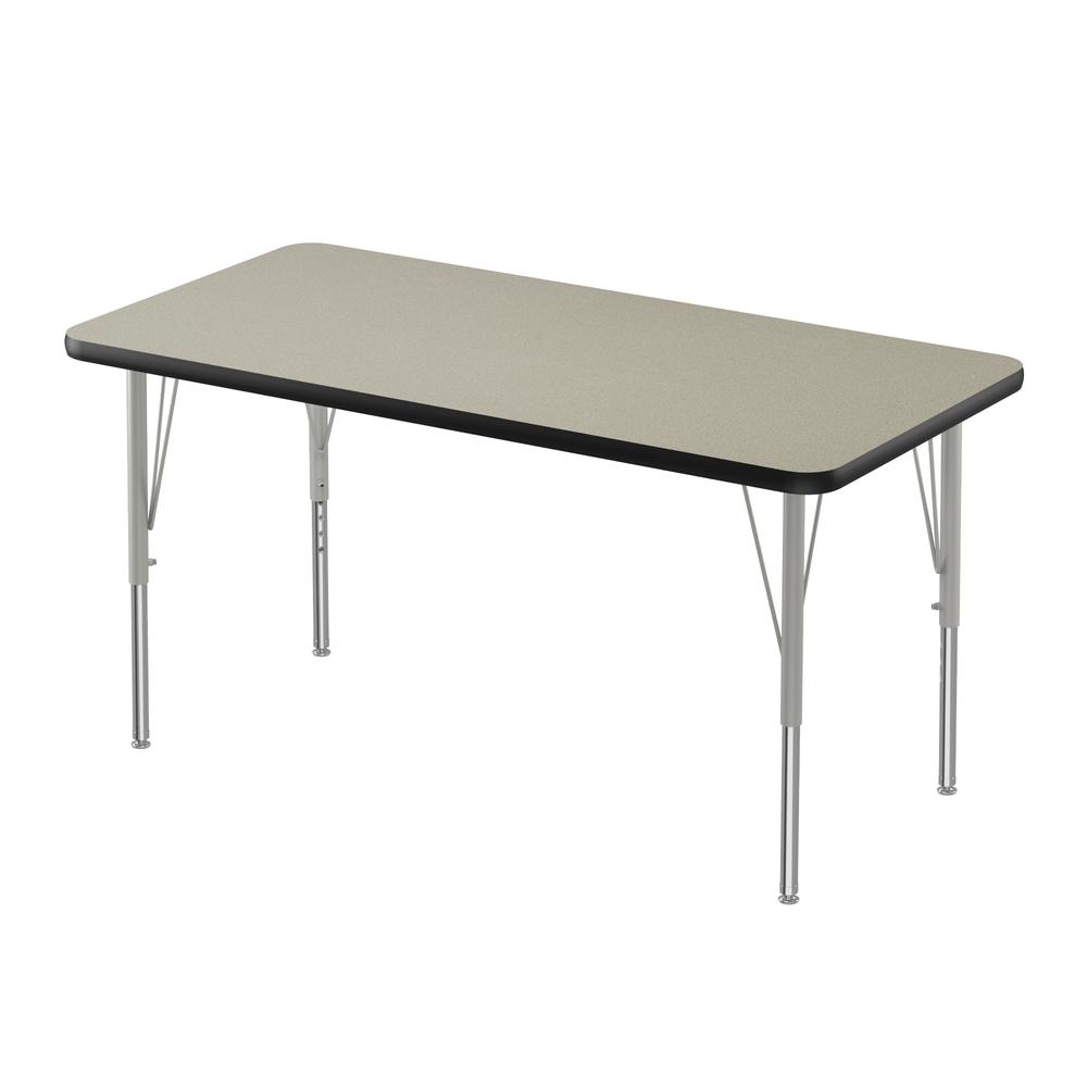 Deluxe High-Pressure Top Activity Tables, 24x48", RECTANGULAR, SAVANNAH SAND, SILVER MIST. Picture 1