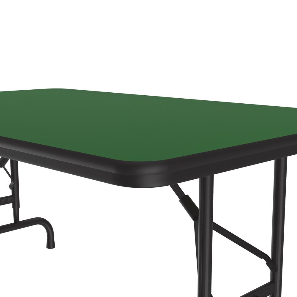 Adjustable Height High Pressure Top Folding Table, 30x48" RECTANGULAR, GREEN BLACK. Picture 5
