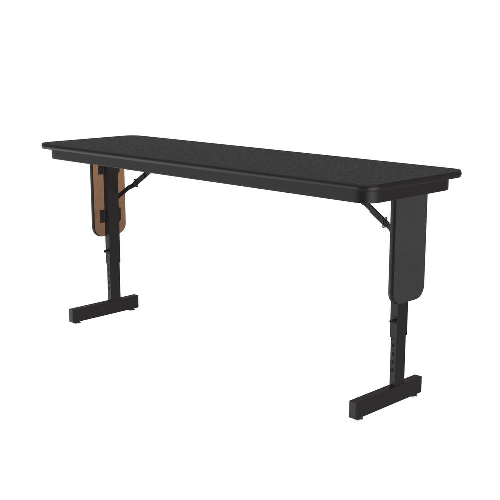 Adjustable Height Deluxe High-Pressure Folding Seminar Table with Panel Leg, 18x60", RECTANGULAR, BLACK GRANITE BLACK. Picture 5