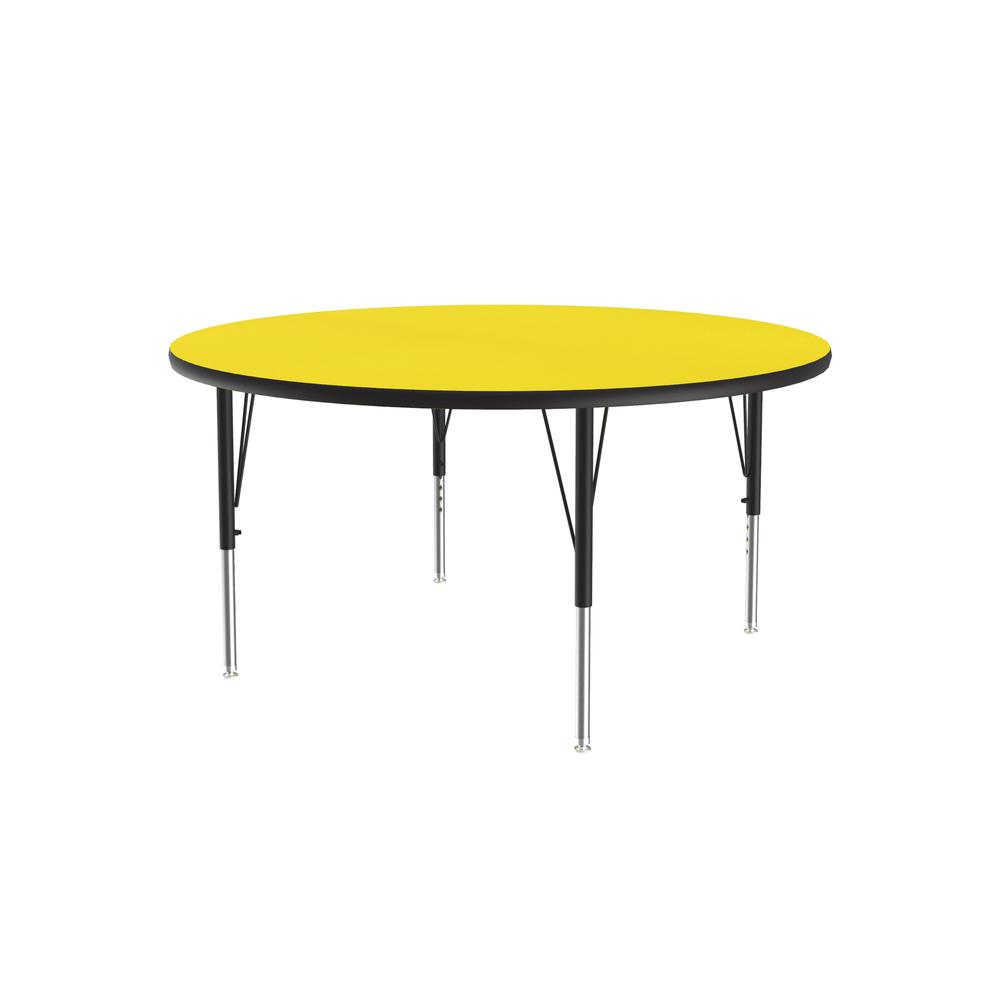 Deluxe High-Pressure Top Activity Tables, 42x42" ROUND YELLOW  BLACK/CHROME. Picture 7