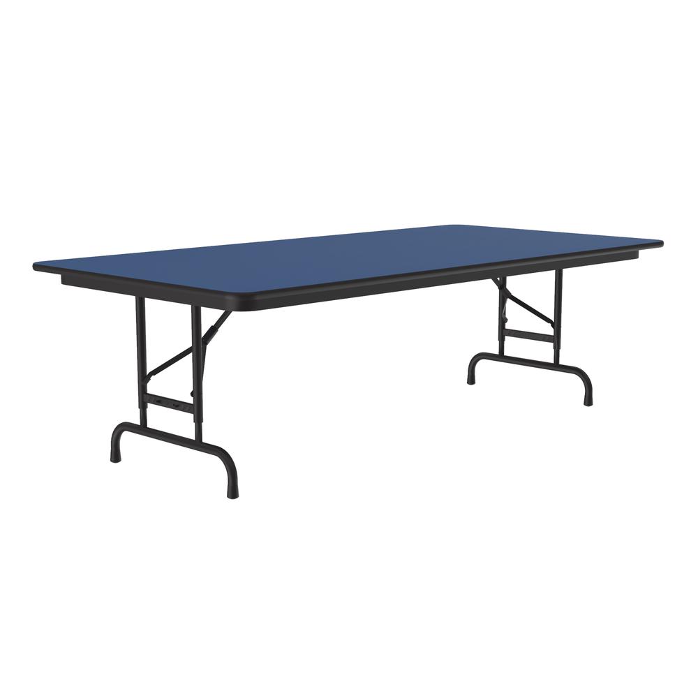 Adjustable Height High Pressure Top Folding Table, 36x96" RECTANGULAR, BLUE BLACK. Picture 3