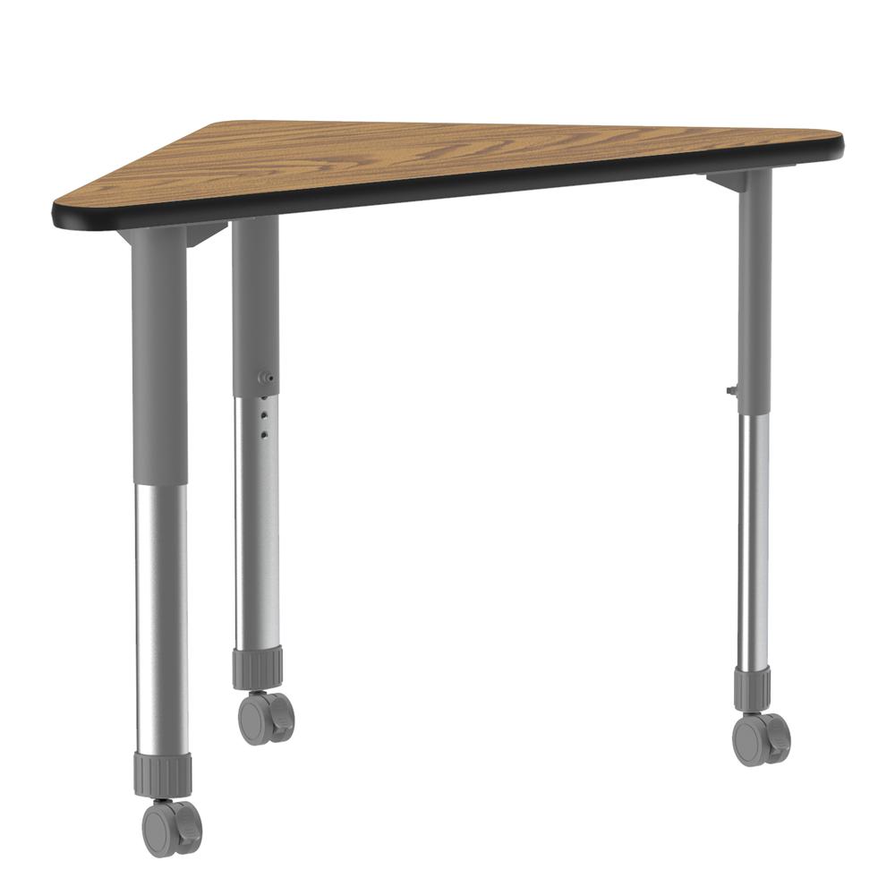 Commercial Lamiante Top Collaborative Desk with Casters 41x23", WING MEDIUM OAK GRAY/CHROME. Picture 1