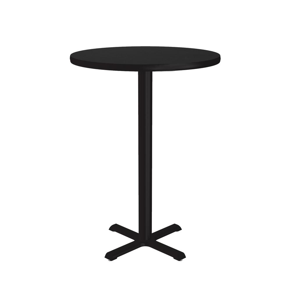 Bar Stool/Standing Height Deluxe High-Pressure Café and Breakroom Table 24x24" ROUND, BLACK GRANITE, BLACK. Picture 3