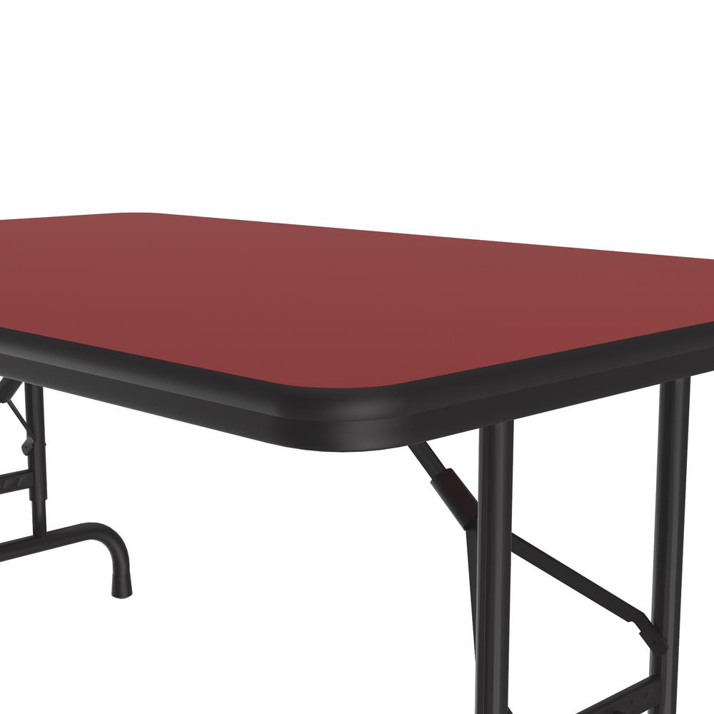 Adjustable Height High Pressure Top Folding Table, 30x48" RECTANGULAR RED BLACK. Picture 8