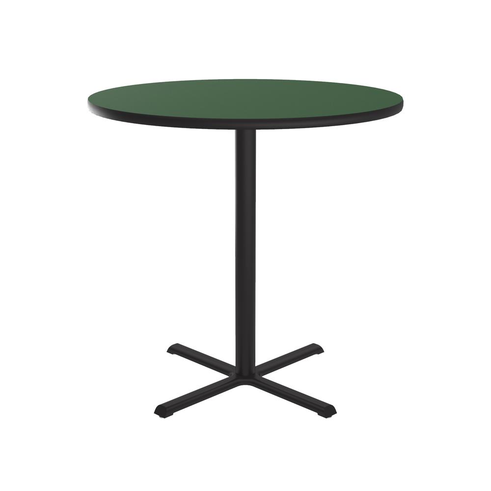 Bar Stool/Standing Height Deluxe High-Pressure Café and Breakroom Table 48x48" ROUND GREEN, BLACK. Picture 1