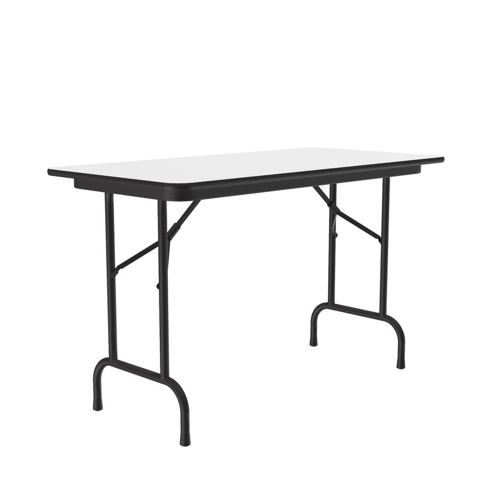 Deluxe High Pressure Top Folding Table 24x48", RECTANGULAR WHITE, BLACK. Picture 4