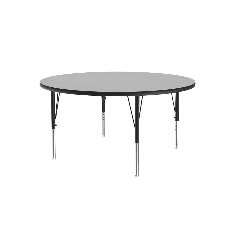 Deluxe High-Pressure Top Activity Tables 42x42" ROUND, GRAY GRANITE, BLACK/CHROME. Picture 1