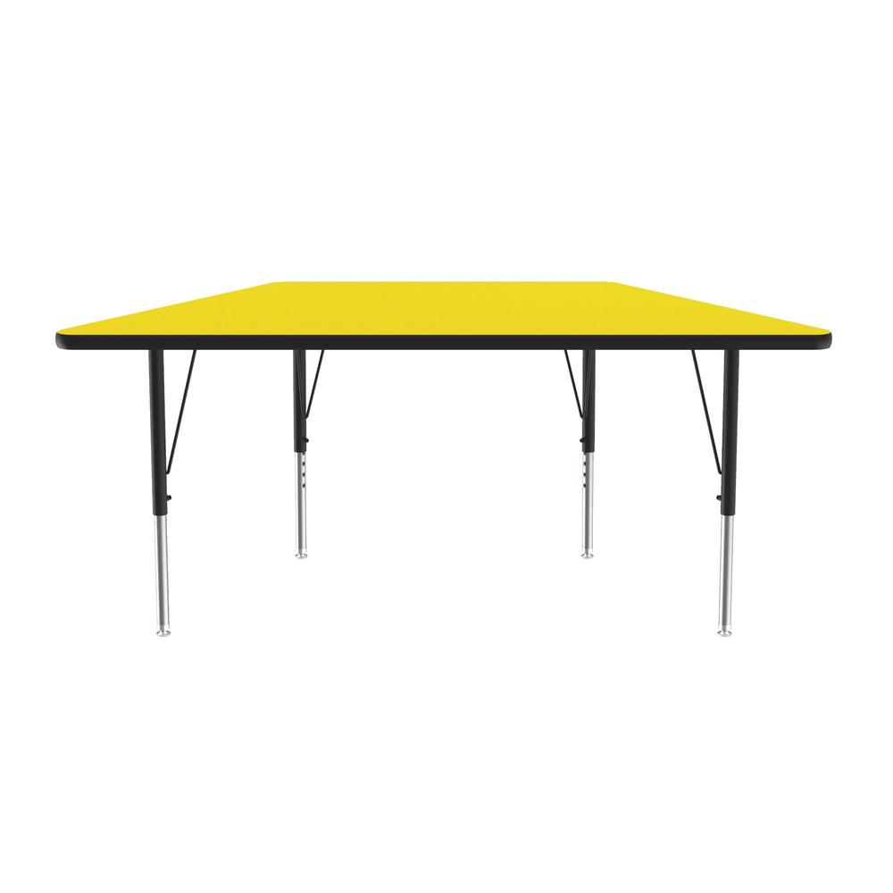 Deluxe High-Pressure Top Activity Tables 30x60" TRAPEZOID, YELLOW , BLACK/CHROME. Picture 2