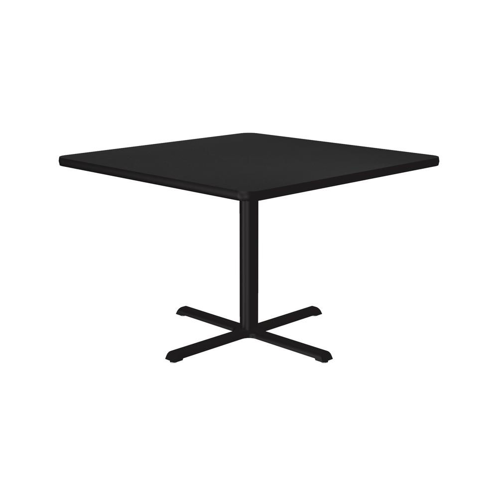 Table Height Commercial Laminate Café and Breakroom Table, 42x42" SQUARE BLACK GRANITE, BLACK. Picture 5