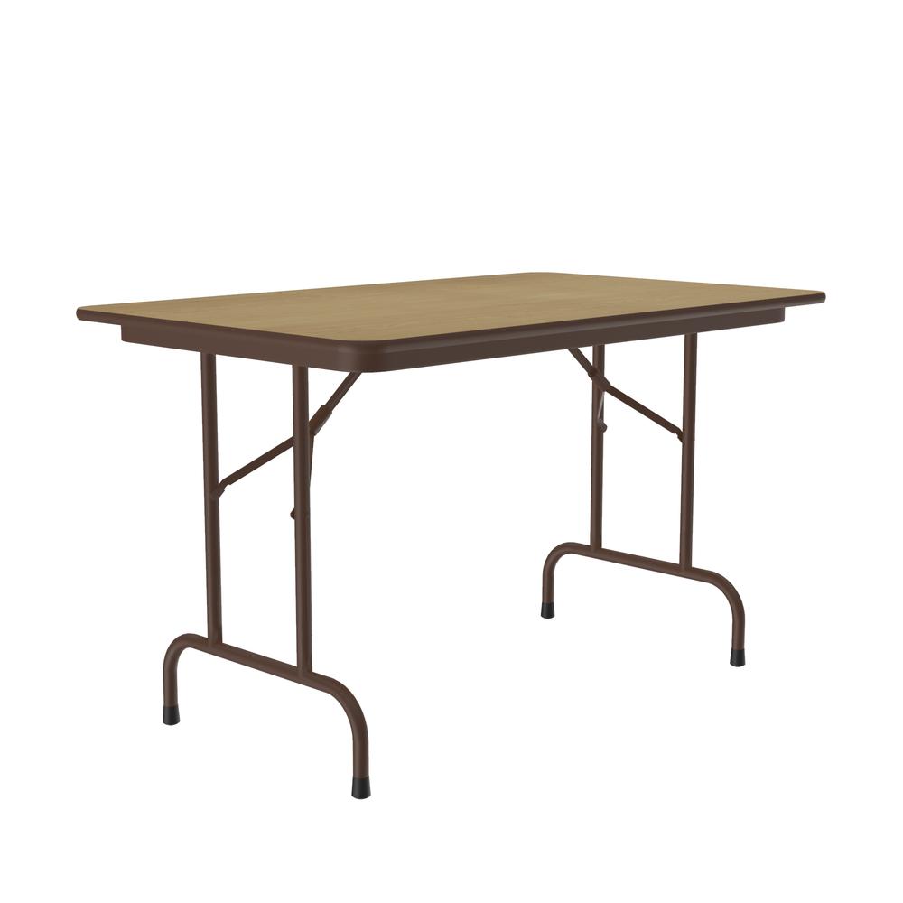 Deluxe High Pressure Top Folding Table, 30x48" RECTANGULAR FUSION MAPLE, BROWN. Picture 4